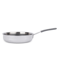 Black frying pan on a white background